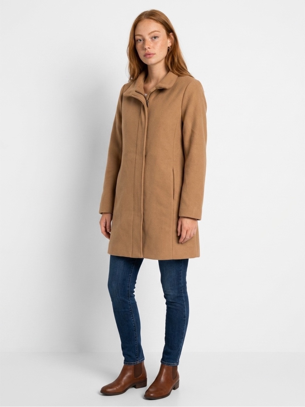 Old Navy Women's Lady Coat Funnel
Acacia Tan Trench Overcoat - Size L.
